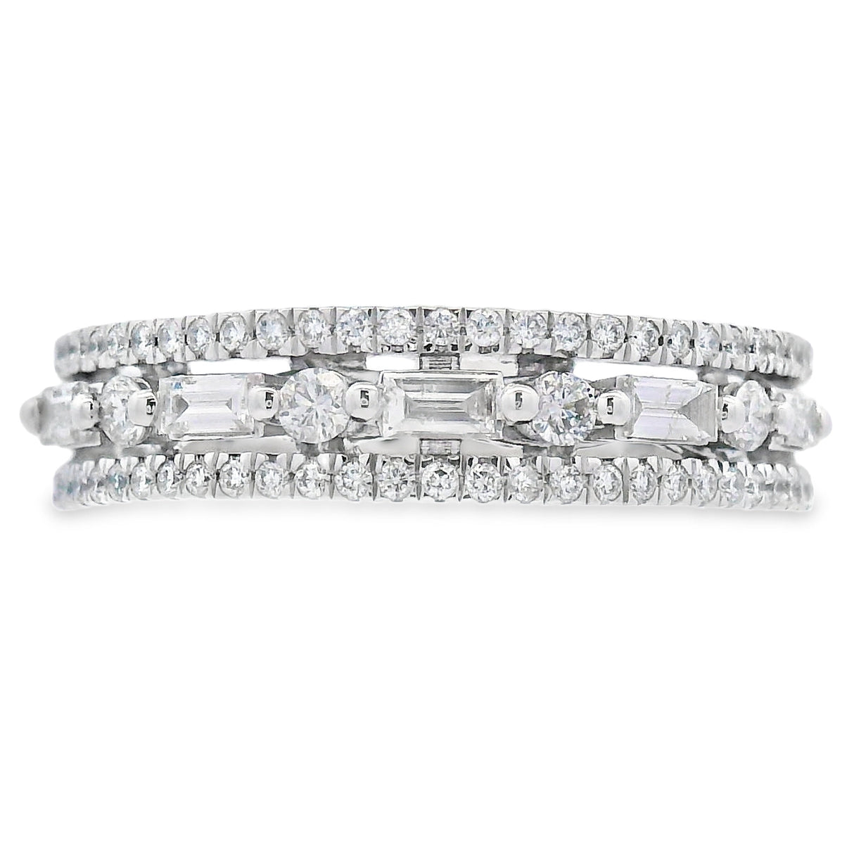 .50ct Diamond Fashion band rings 14KT White Gold