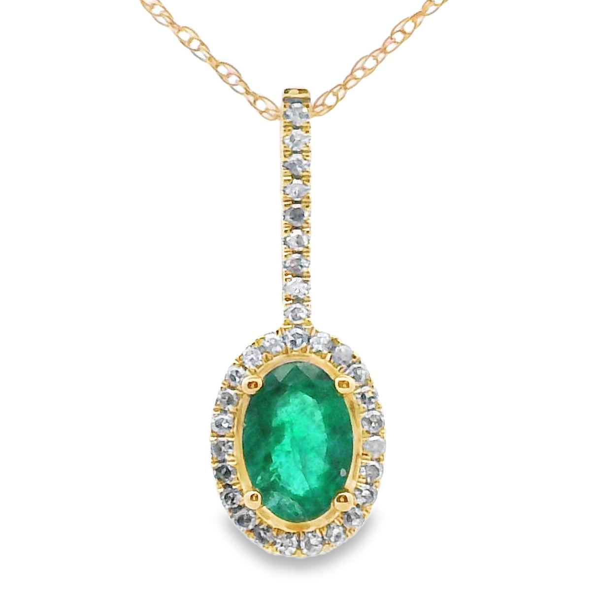 .46ct Emerald Diamond Fashion Pendants 10KT Yellow Gold