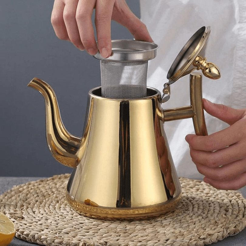 Induction Electric Kettle with Built-In Filter Fast Boil Tea Coffee