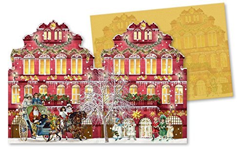 Coppenrath Mini Advent Lantern Card With Envelope - Red