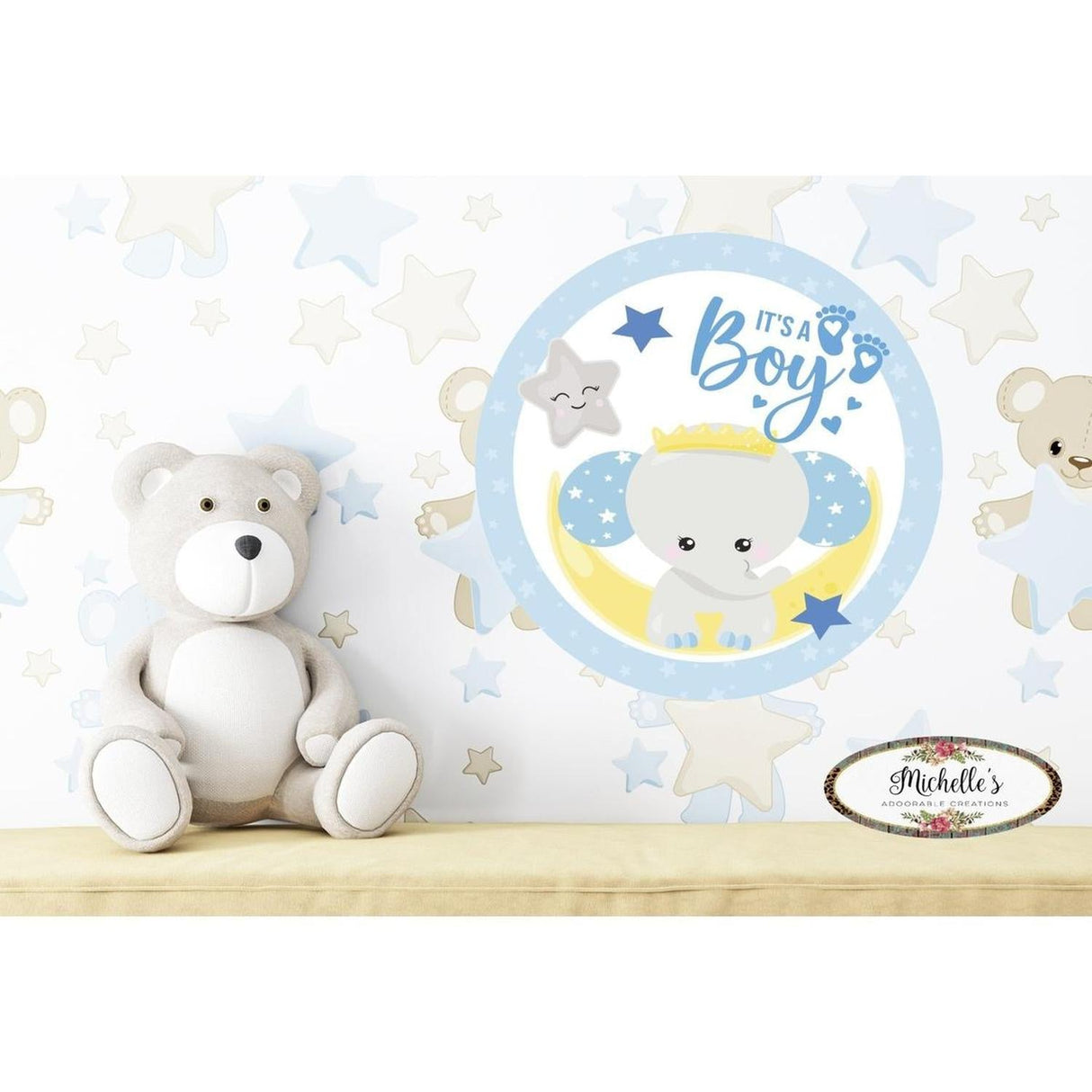 Its a Boy Baby Elephant Sign