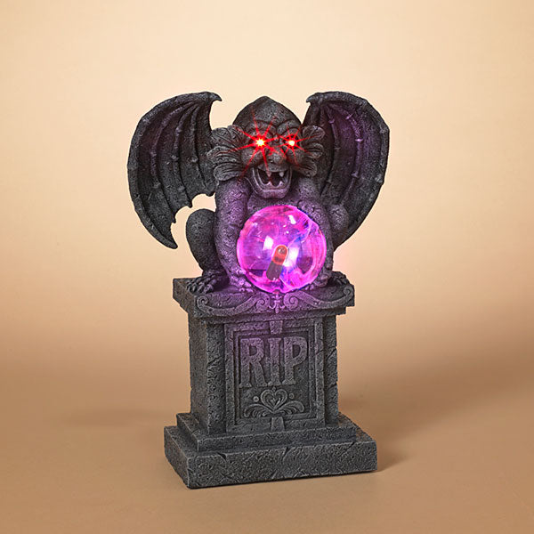 Lighted Resin Gargoyle - 14 Inch