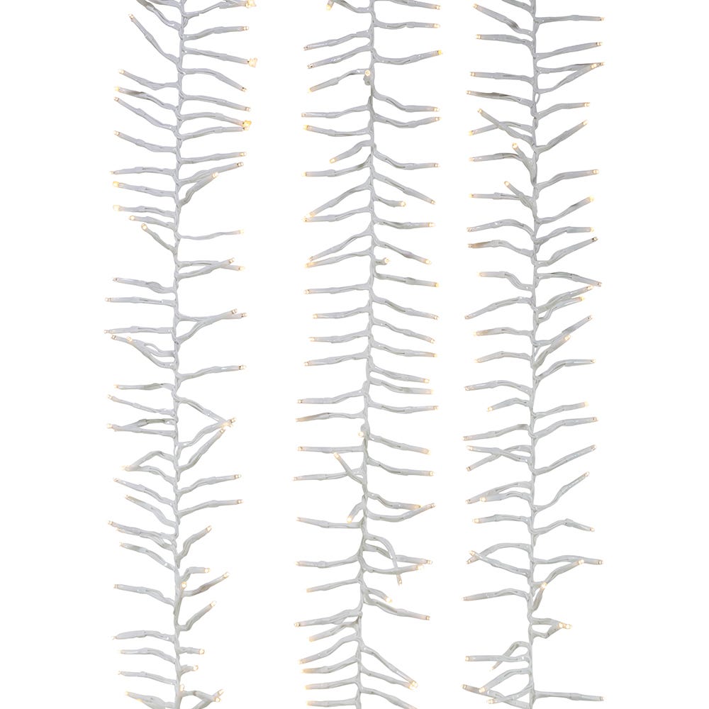 3000-Light Warm White LED White Wire Cluster Garland