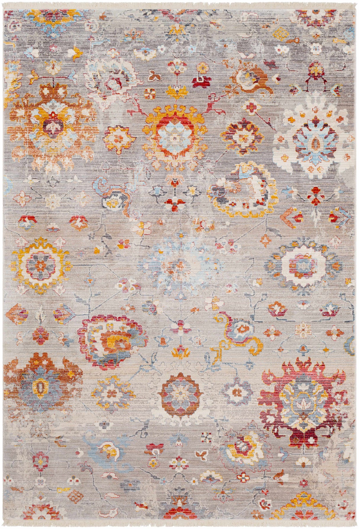 Jetson Floral Rug with Fringes - Clearance