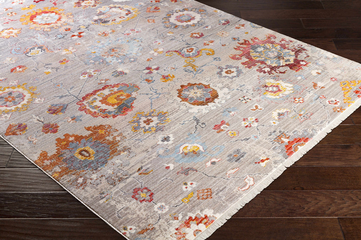 Jetson Floral Rug with Fringes - Clearance