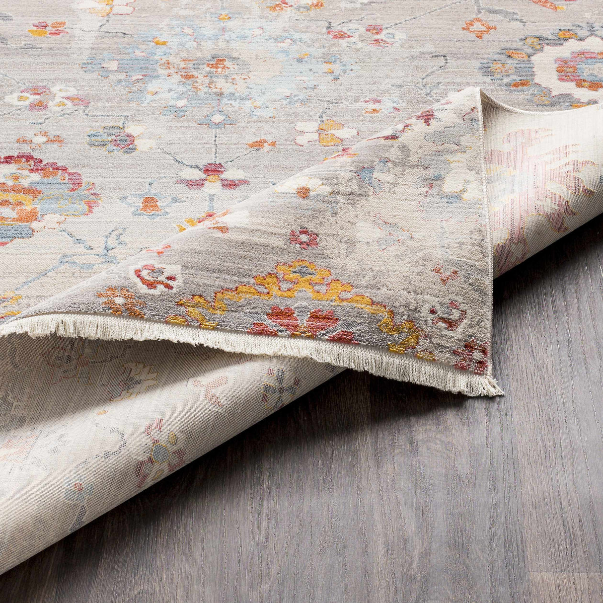 Jetson Floral Rug with Fringes - Clearance