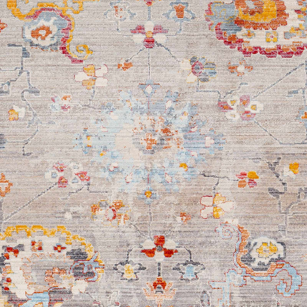Jetson Floral Rug with Fringes - Clearance