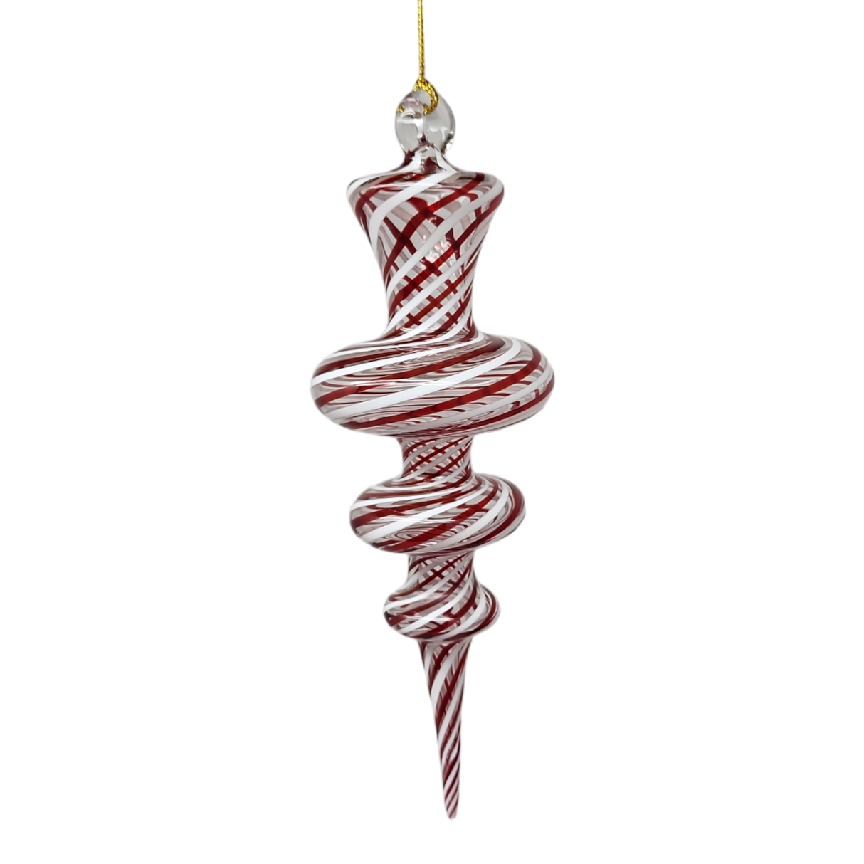 Peppermint Swirl - 3 Torus - Egyptian Glass Ornament