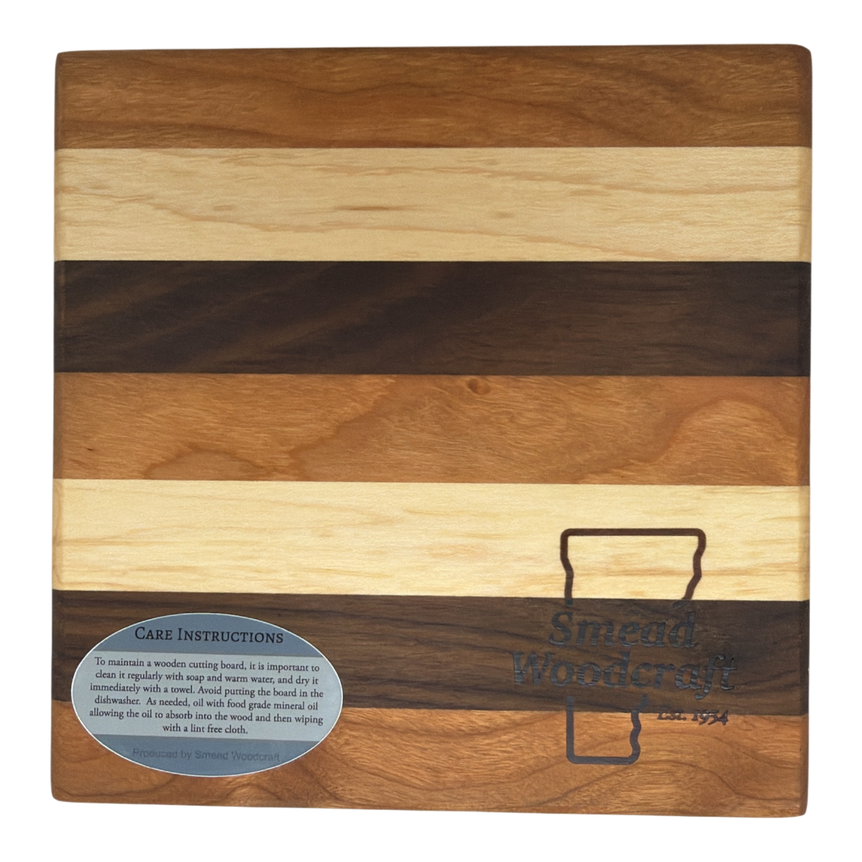 Vermont Artisan Tri Color Routed Square Cutting Board