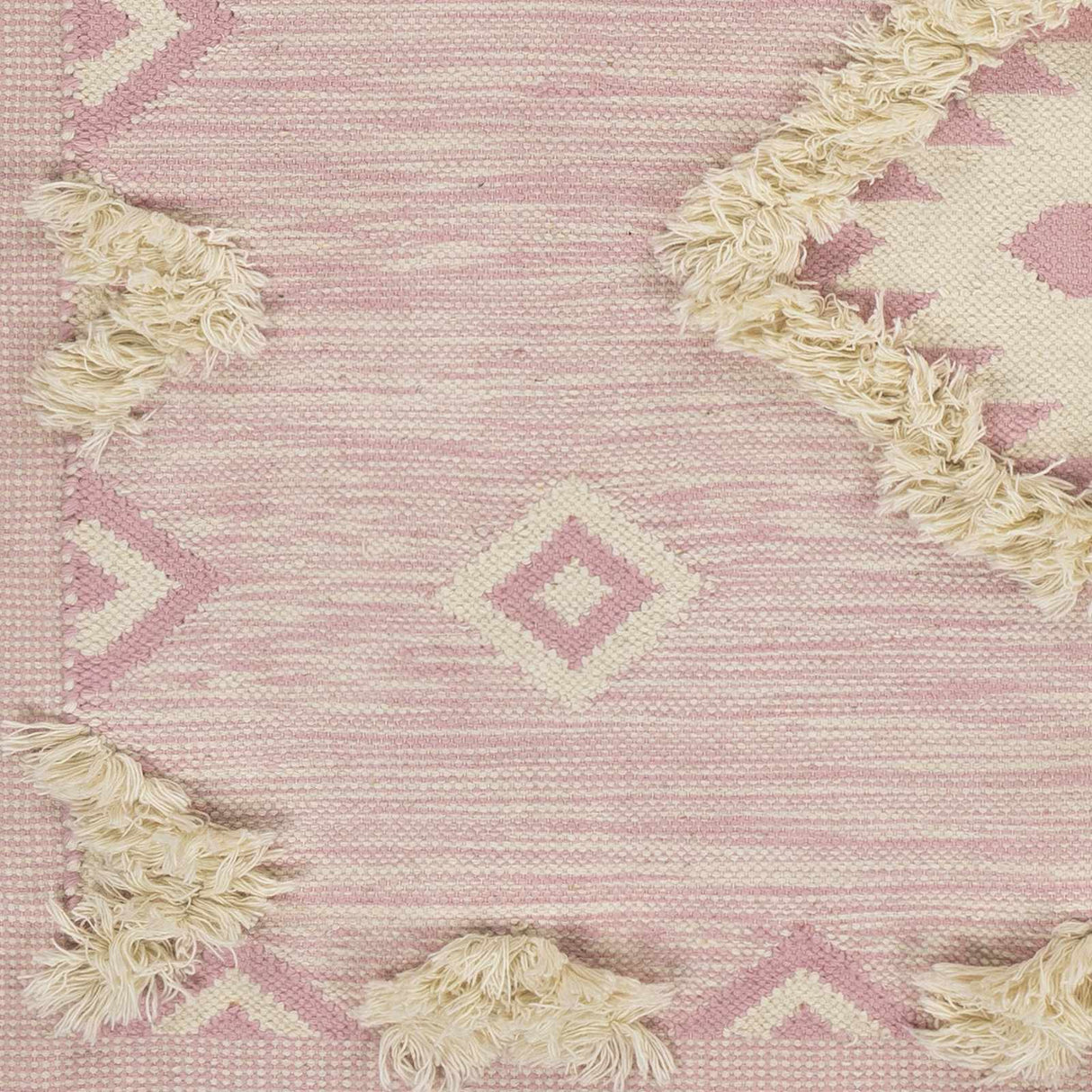 Gardner Pink Wool Tassel Rug - Clearance