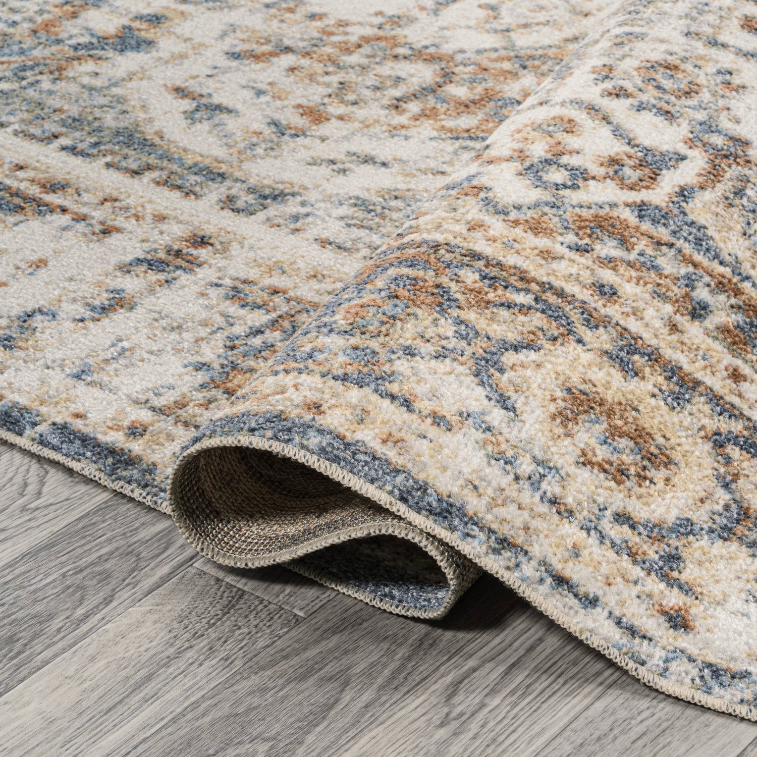 Keesha Bold Distressed Medallion Low - Pile Machine - Washable Area Rug - Tuesday Morning - Area Rugs