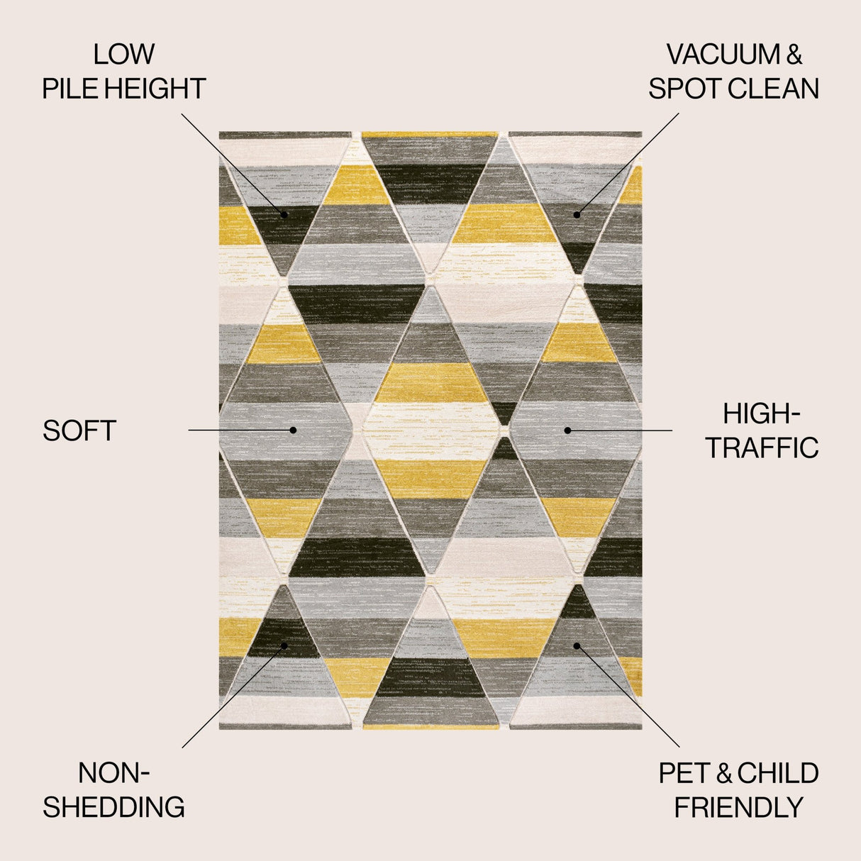 Kehoe Retro Diamonds Geometric Area Rug - Tuesday Morning - Area Rugs