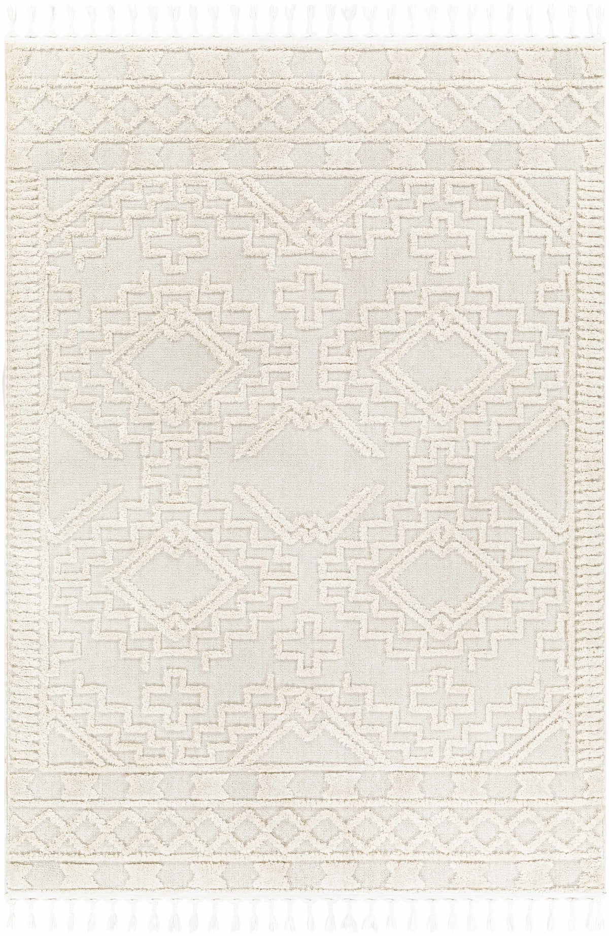 Kalkan High/Low Pile Rug with Tassels - Clearance