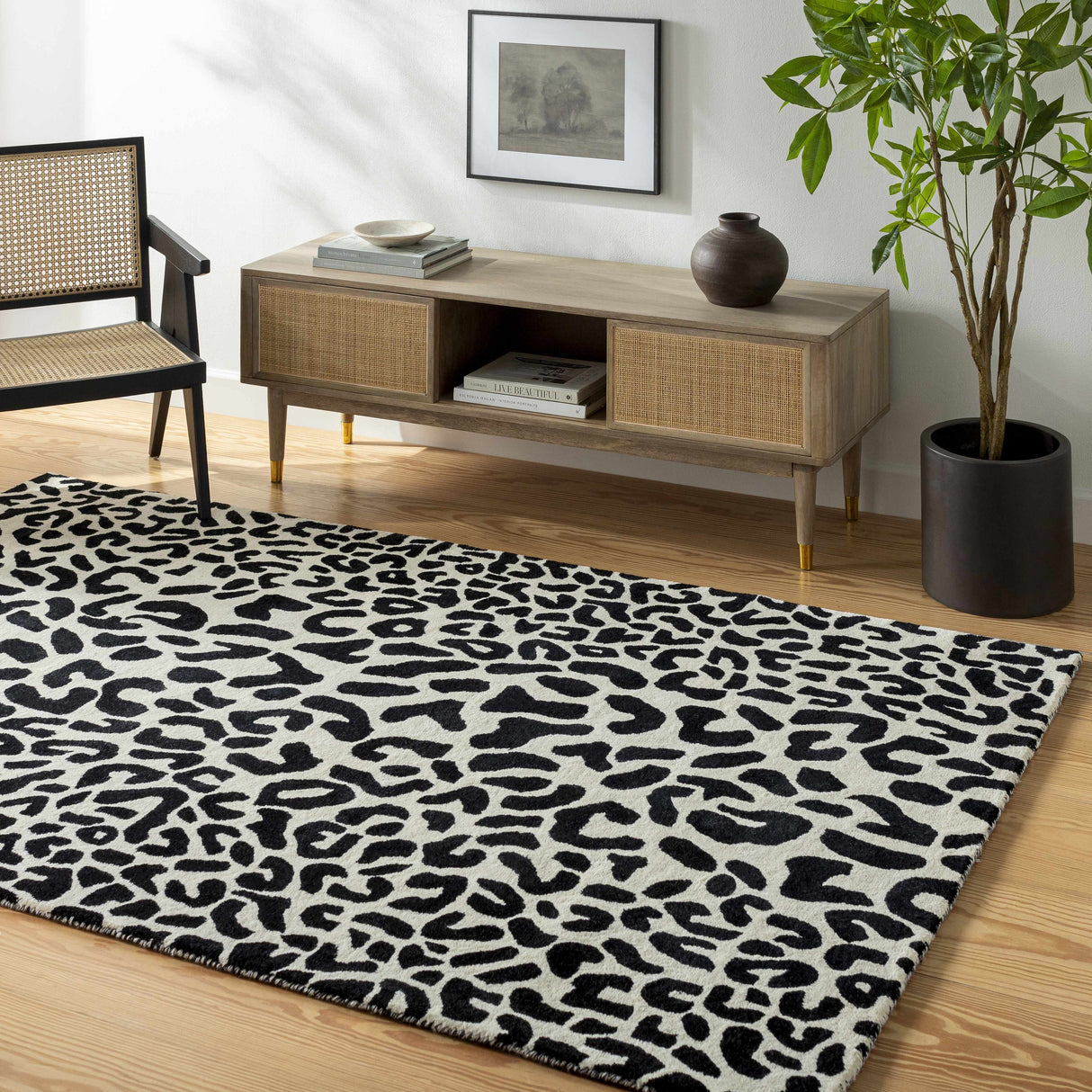 Kass Leopard Print Area Rug - Clearance