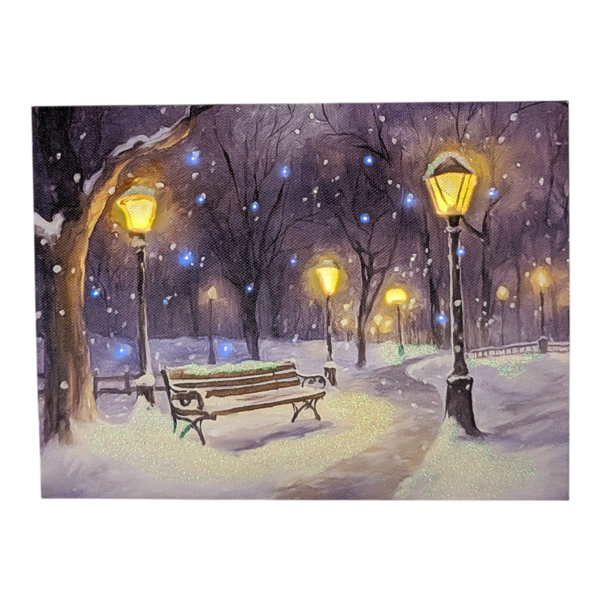 Lighted Easel Artwork - Park Bench Wonderland