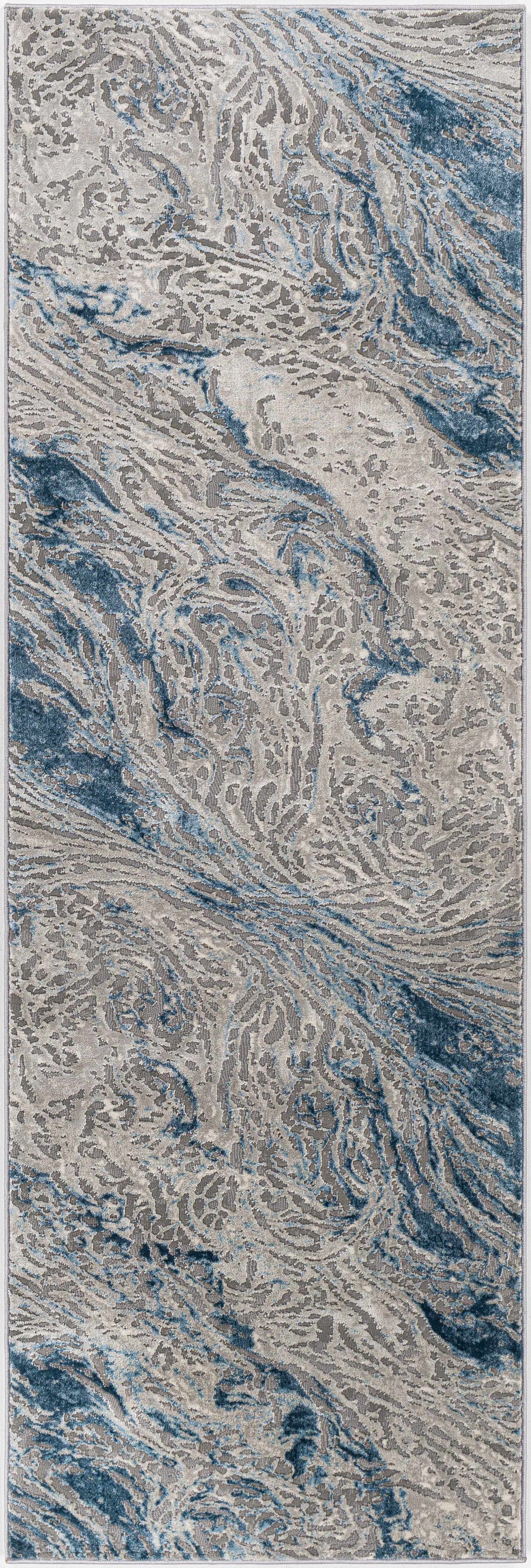 Lambton Blue Marble Area Rug - Clearance
