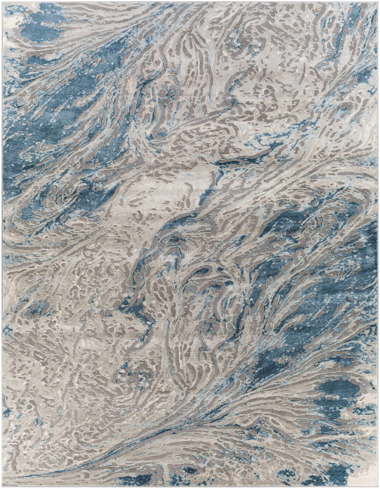 Lambton Blue Marble Area Rug - Clearance