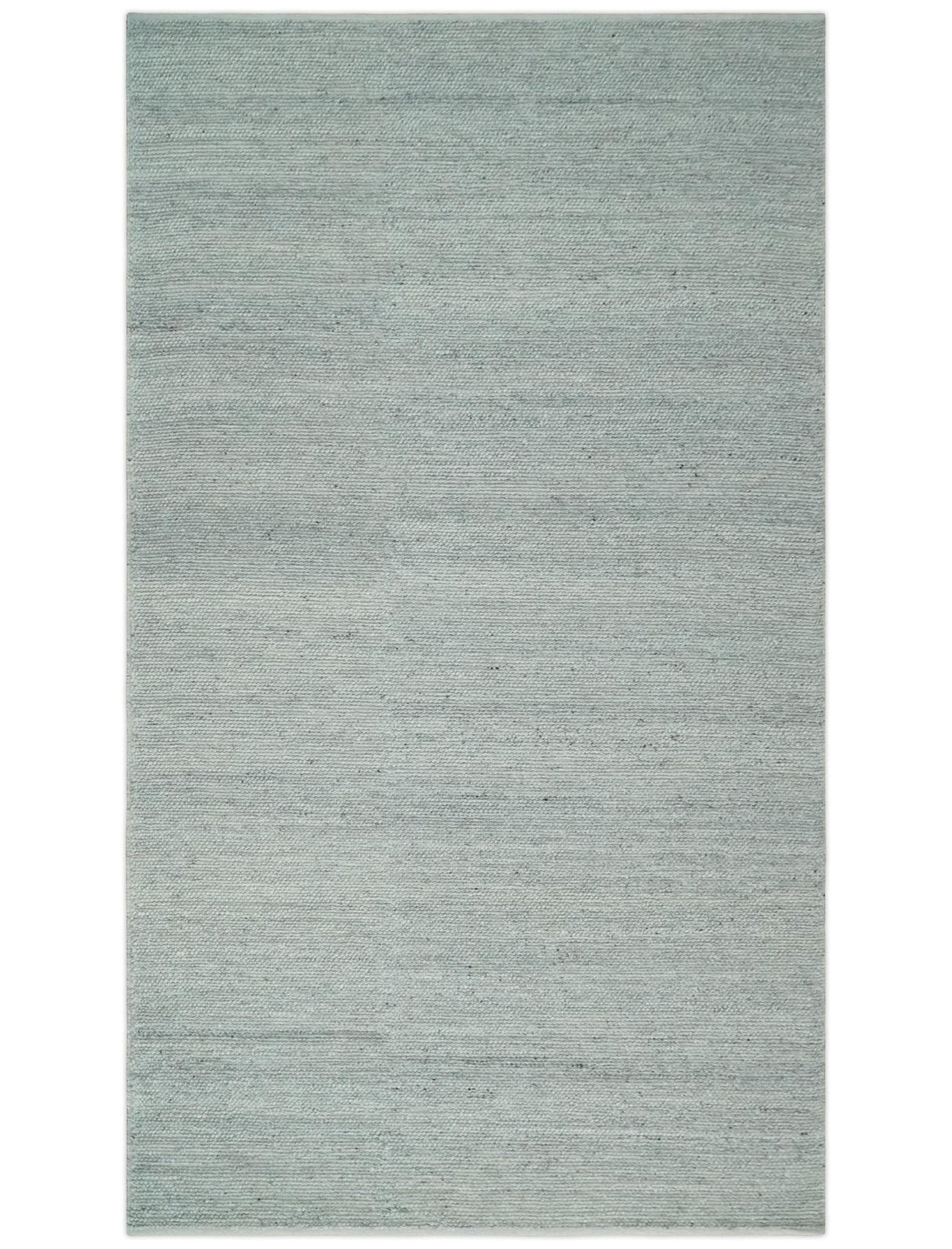 Large 8x13 Modern Contemporary Solid Silver Hand Knotted Wool Area Rug