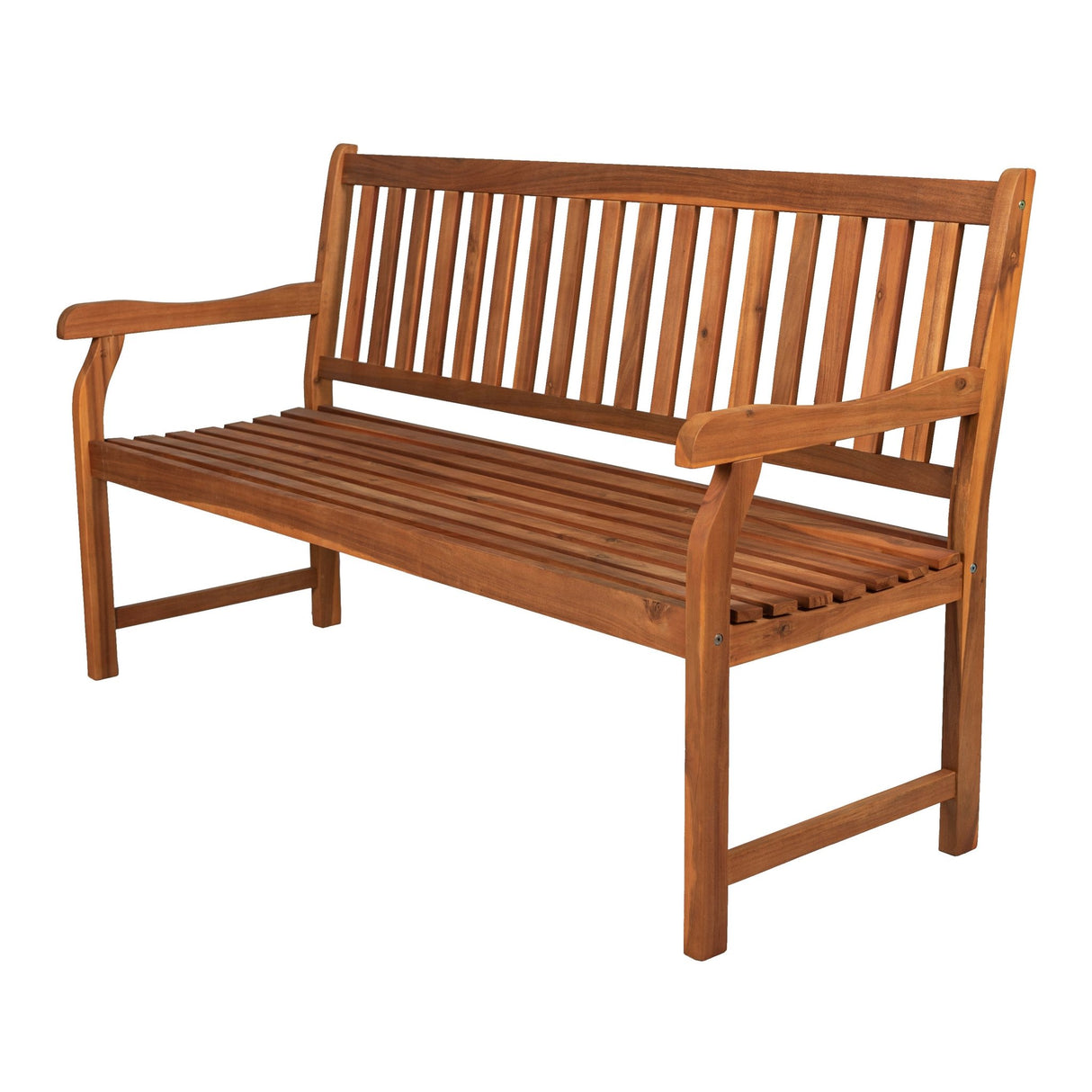 Laurel 3 - seat slat - back support acacia wood outdoor garden patio bench - Tuesday Morning - Outdoor Benches