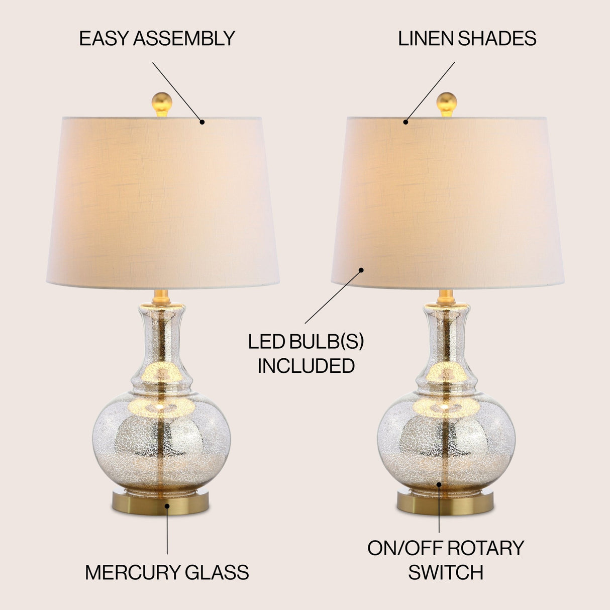 Lavelle glass led table lamp - Tuesday Morning - Table Lamps