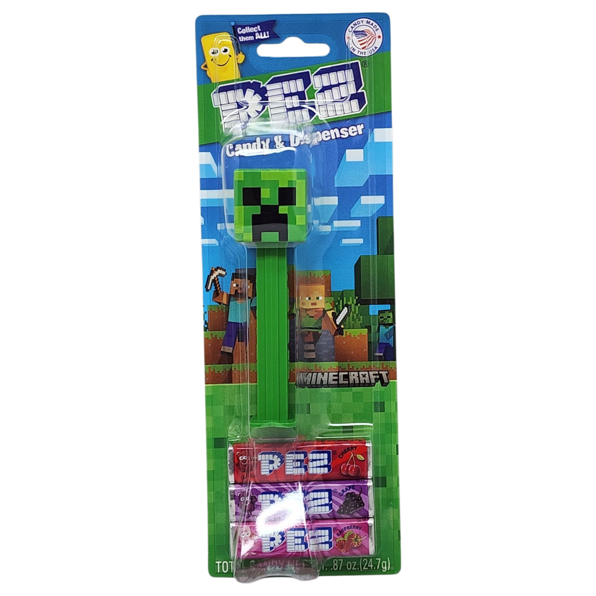 Minecraft PEZ Collection with 3 Candy rolls - Creeper