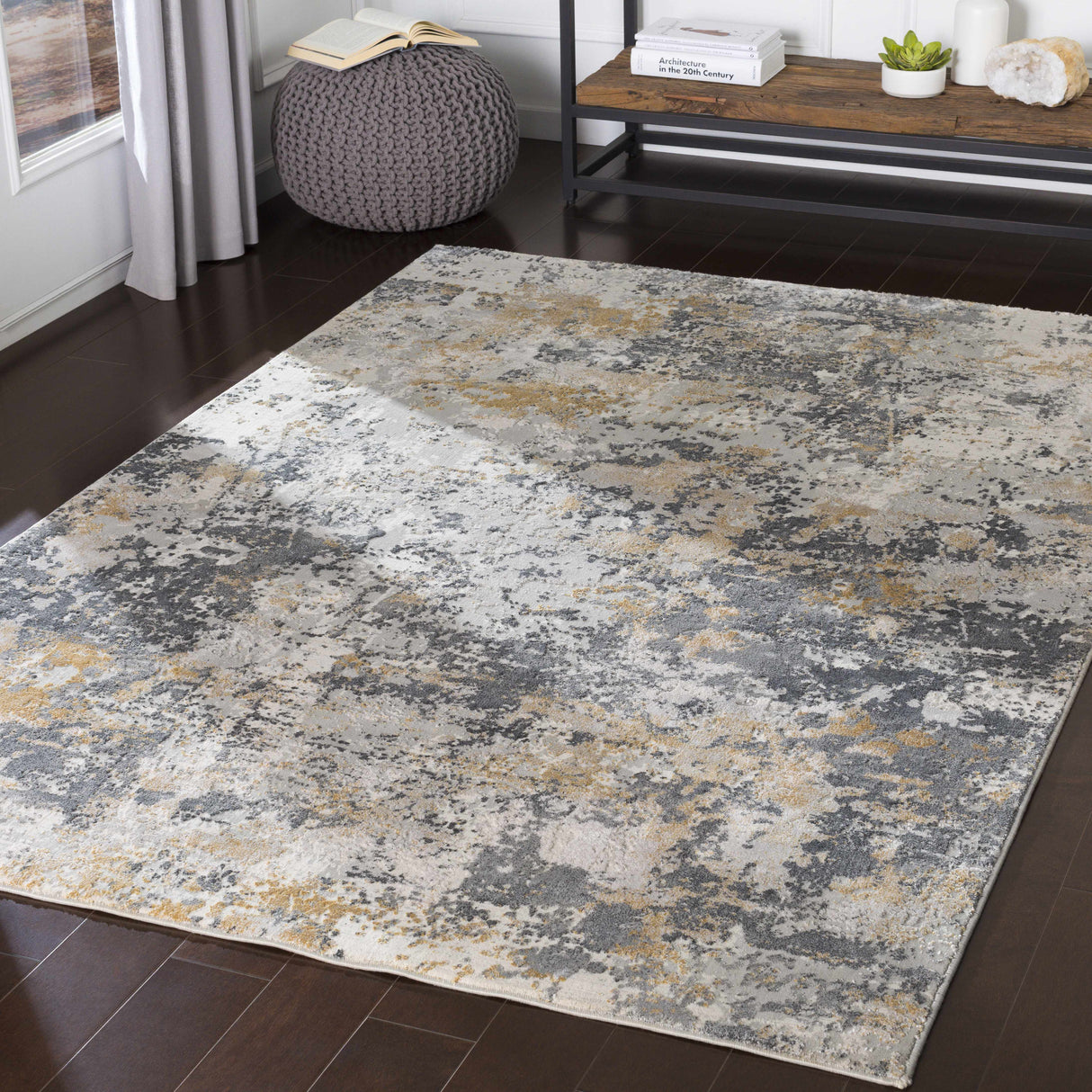 Lenzburg Faux Silk Abstract Rug