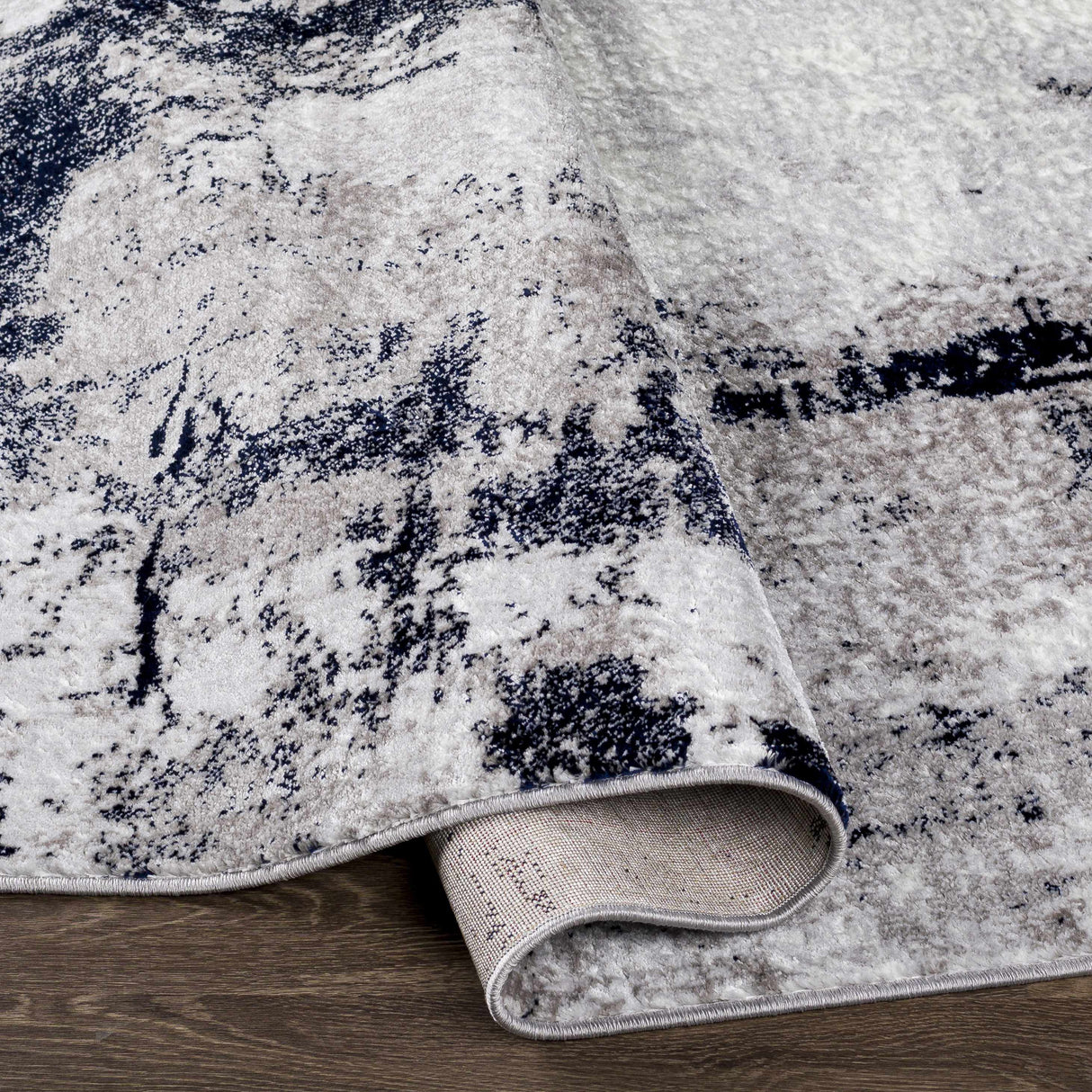 Limao Abstract Denim Area Rug