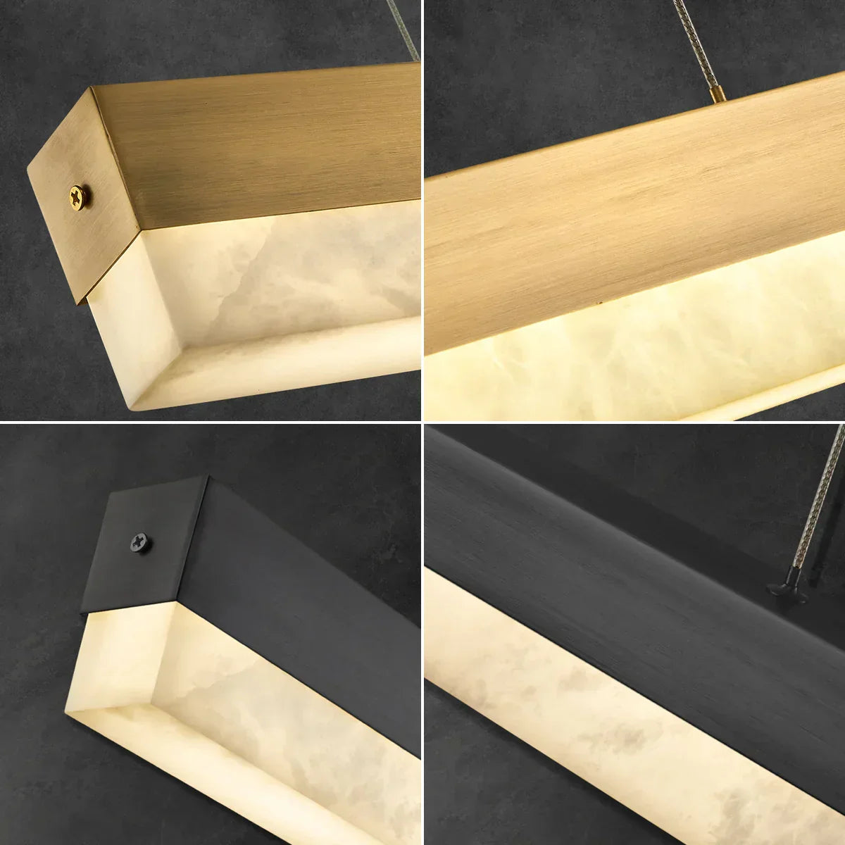 Linear Alabaster Pendant Light LED Kitchen Island Bar Fixture