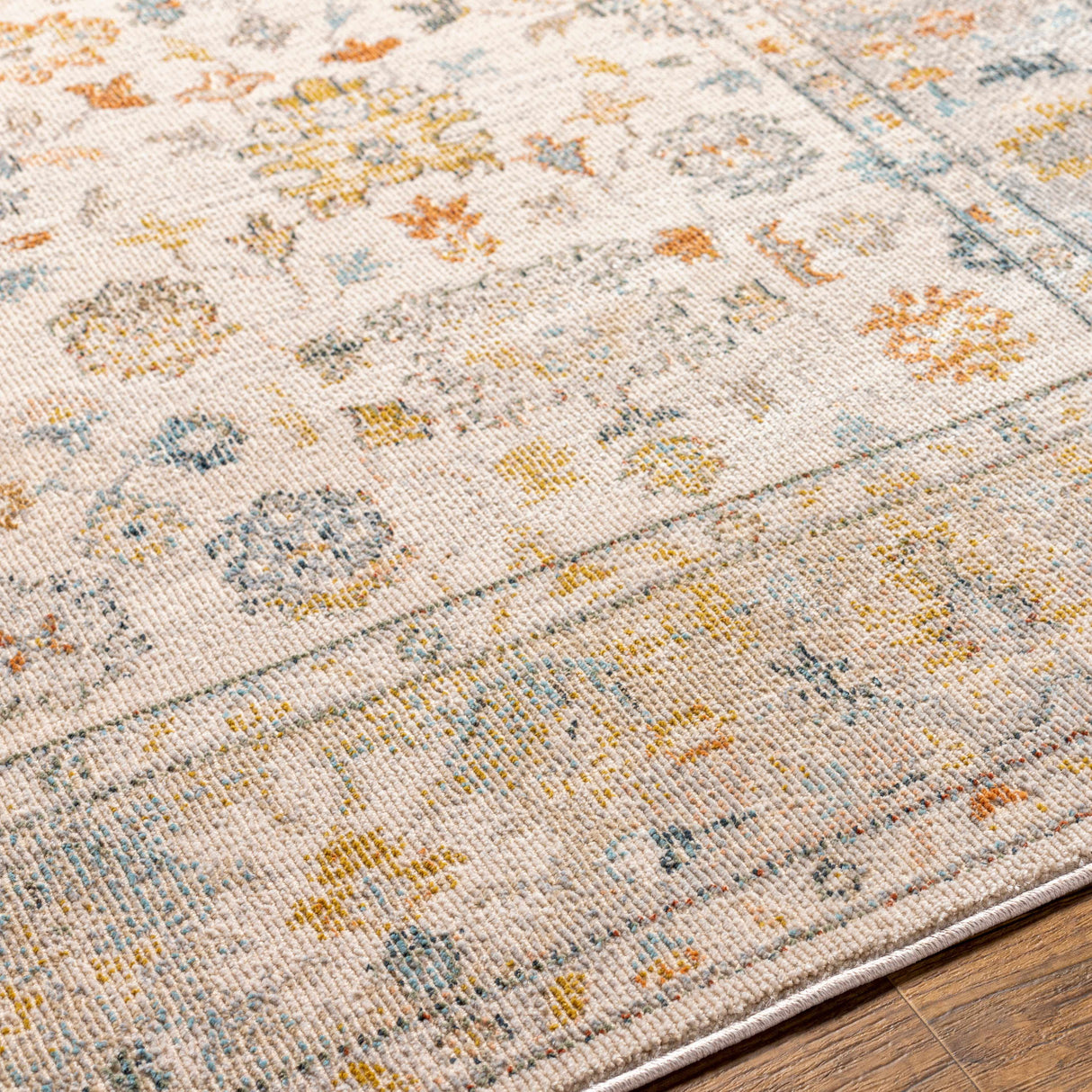 Lilliput Beige Floral Area Rug - Clearance