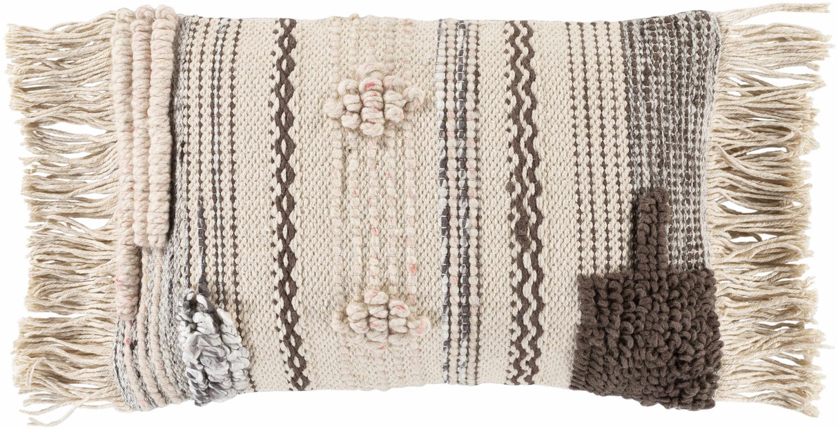 Lenorah Pink&White Textured Throw Pillow - Clearance