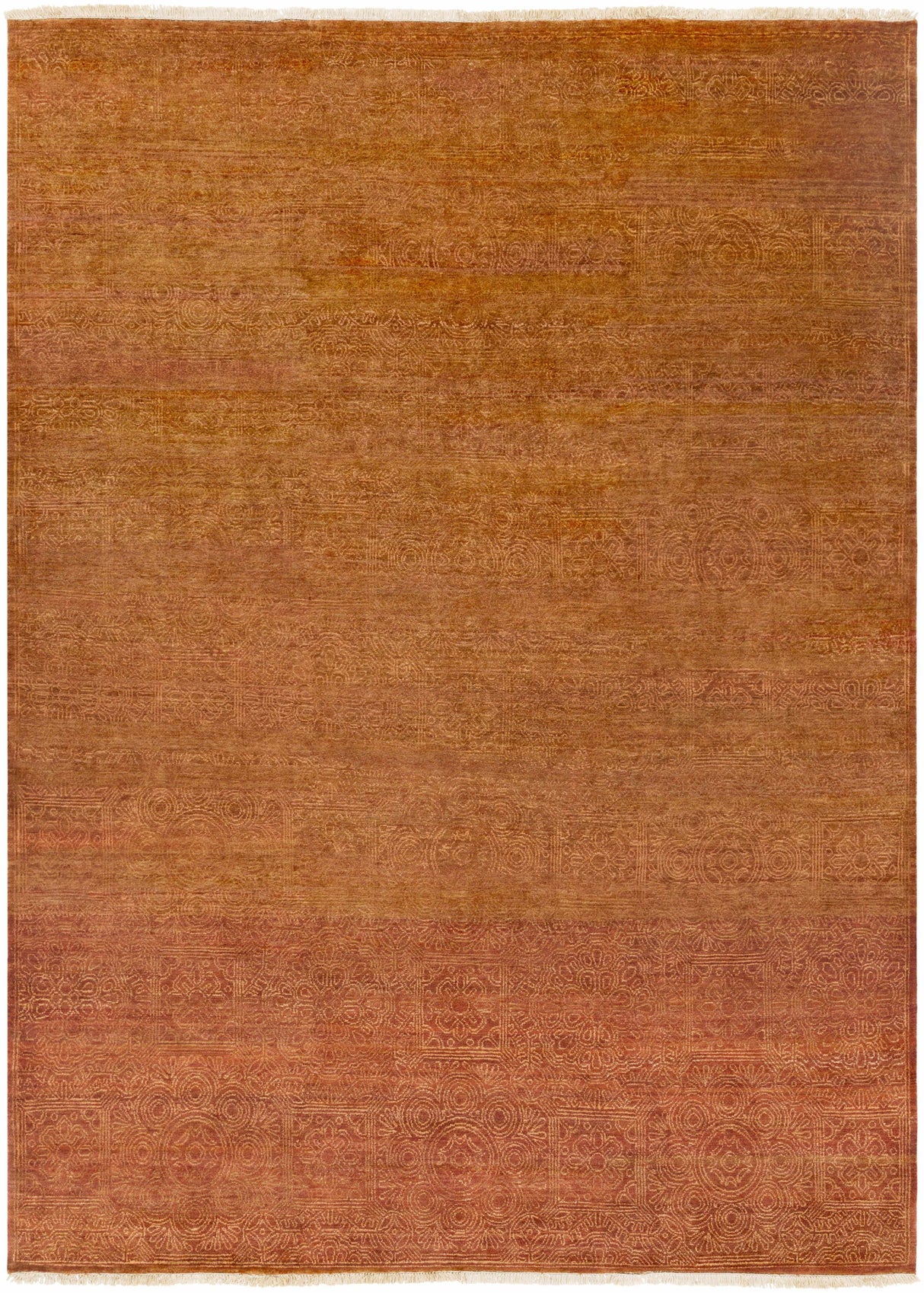 Lottsburg Premium Orange Wool Rug - Clearance