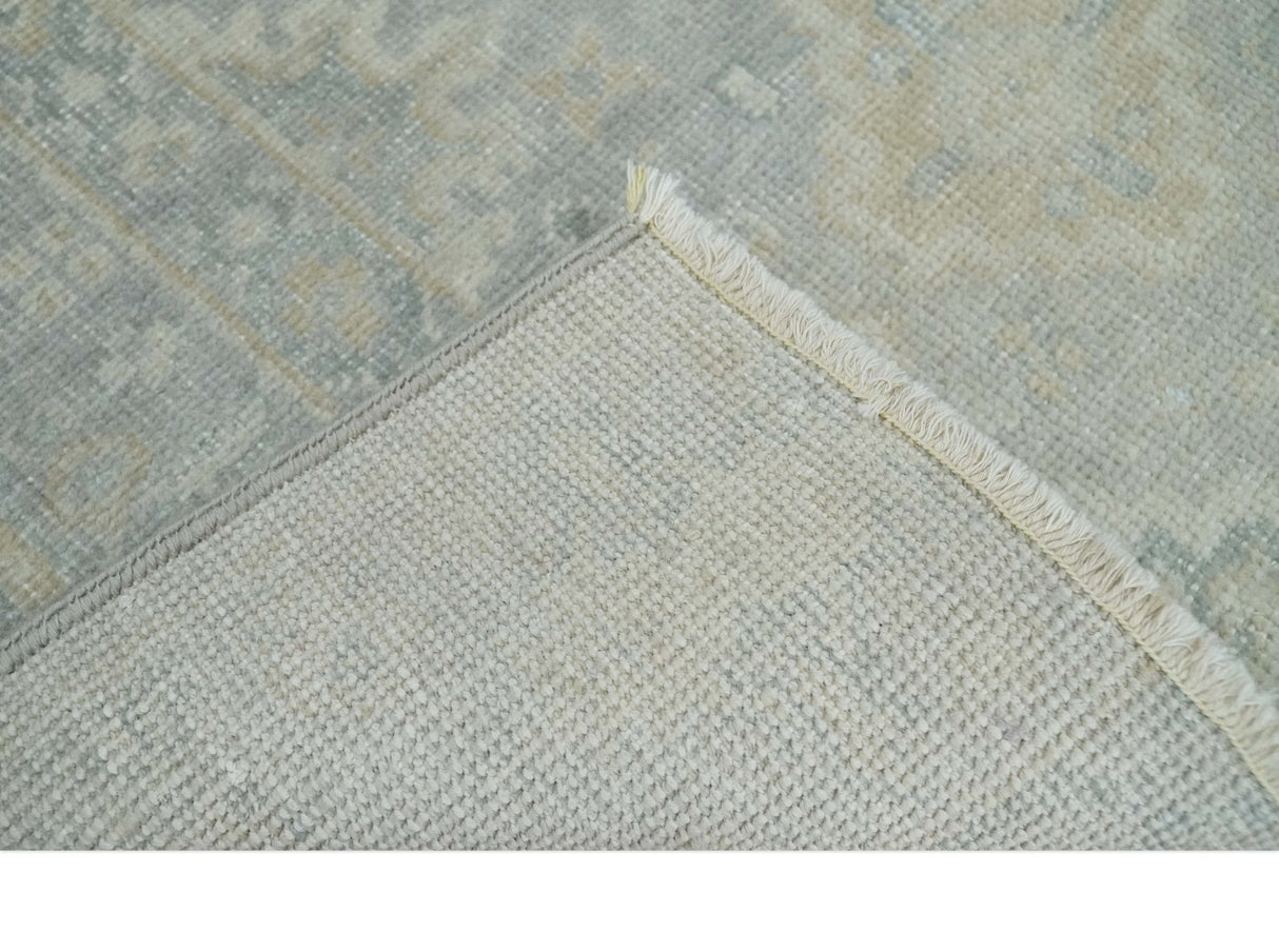 2x3 Hand Knotted Gray And Beige Traditional Oushak Wool Rug