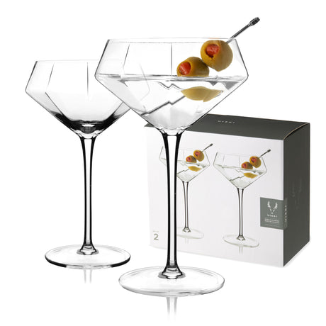 Seneca crystal diamond martini glasses viski®