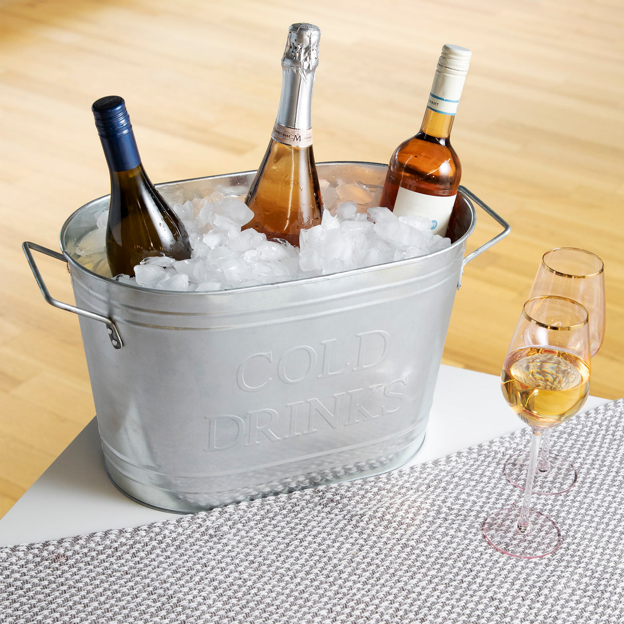 Cold drinks galvanized metal tub by twine®