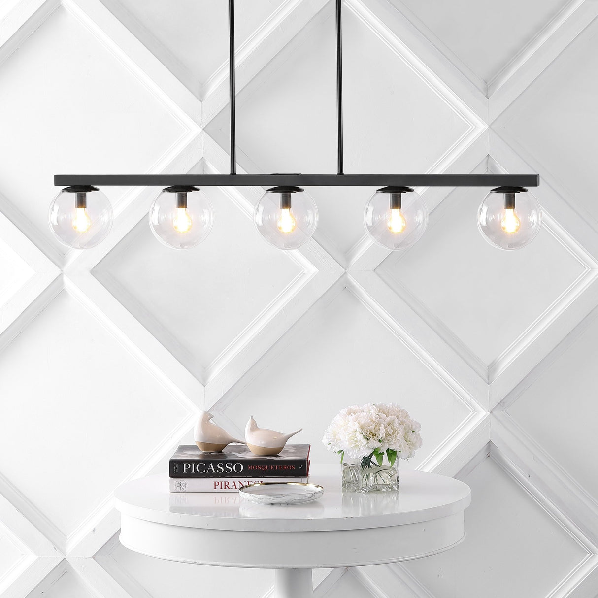 Luca 5 - light modern glam iron globe linear led pendant - Tuesday Morning - Pendants