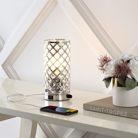 Lucie-mid-century-modern-iron/acrylic-led-mini-uplight-table-lamp-with-usb-charging-port-and-smart-bulb-Table-Lamps
