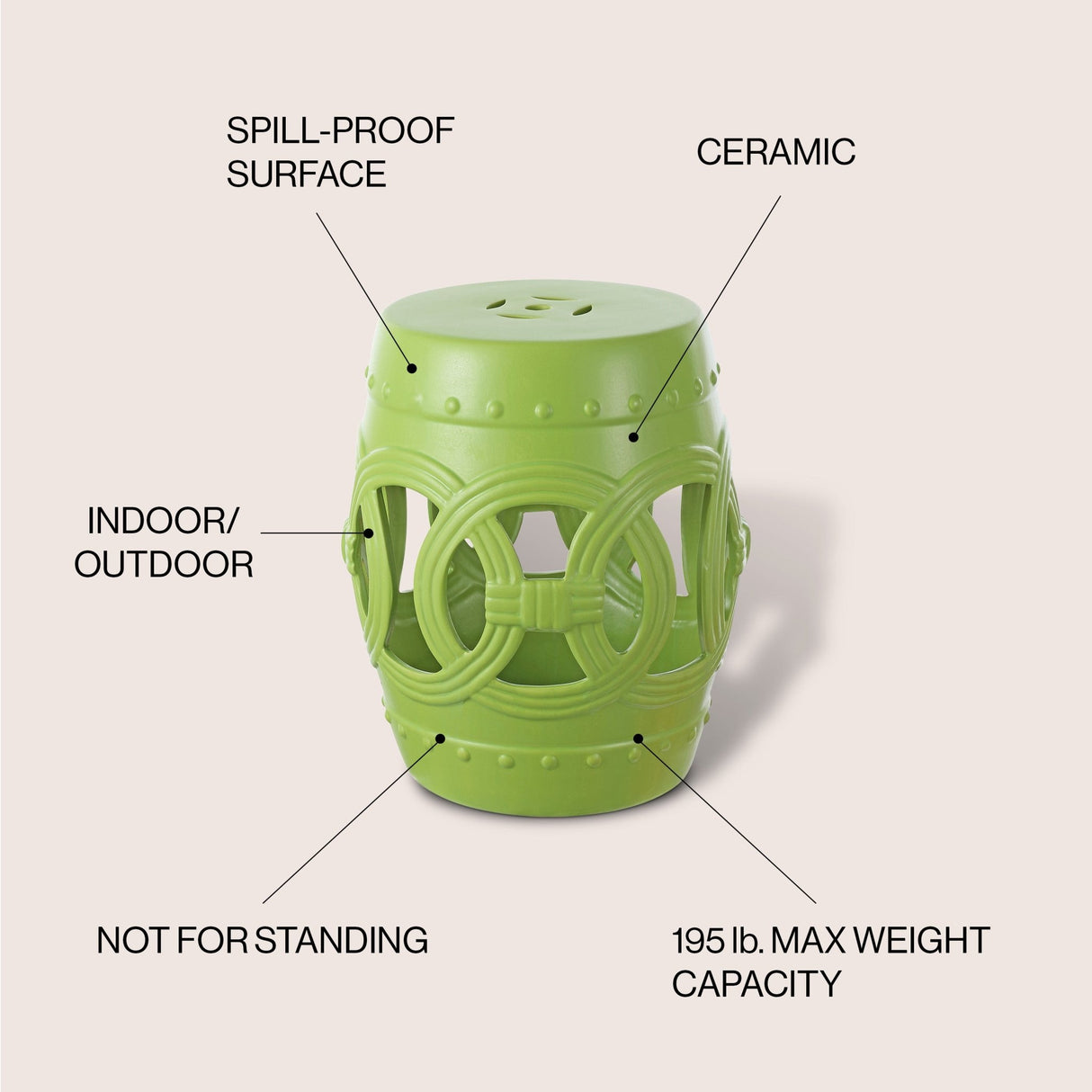 Lucky chinese ceramic drum garden stool - Tuesday Morning - Outdoor Tables
