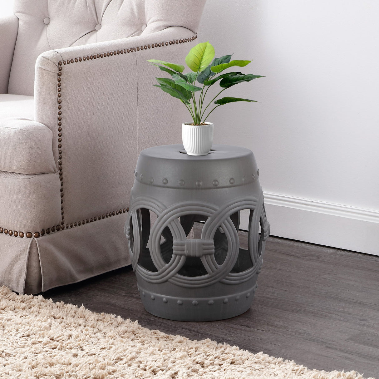 Lucky chinese ceramic drum garden stool - Tuesday Morning - Outdoor Tables