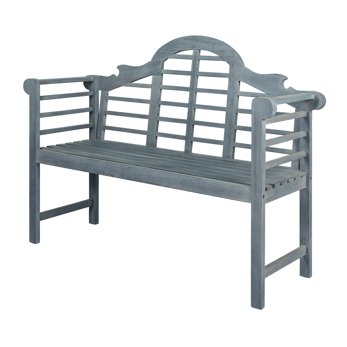 Lutyens 3 - seat arched support acacia wood outdoor garden patio bench - Tuesday Morning - Outdoor Benches