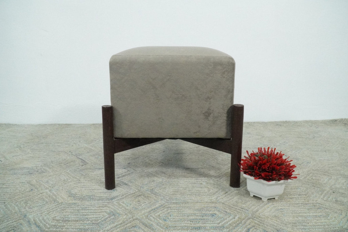 Luxury Velvet Handmade Slate Wooden Stool