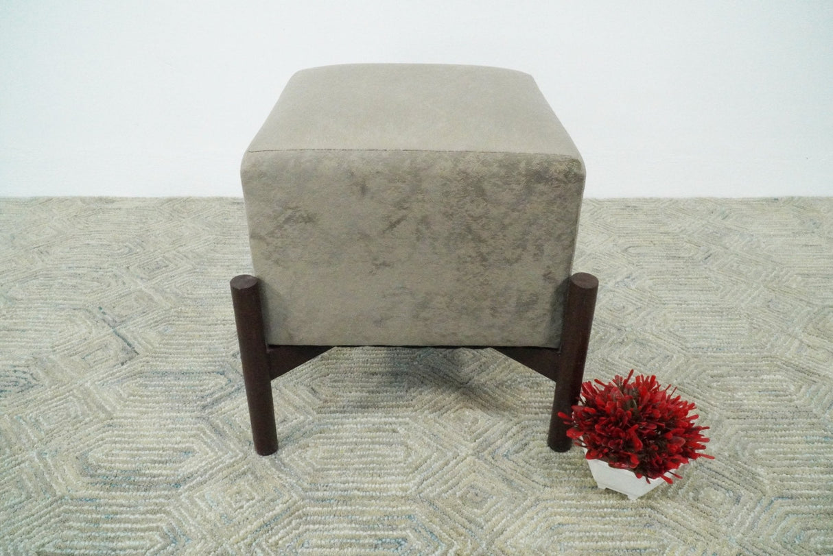Luxury Velvet Handmade Slate Wooden Stool