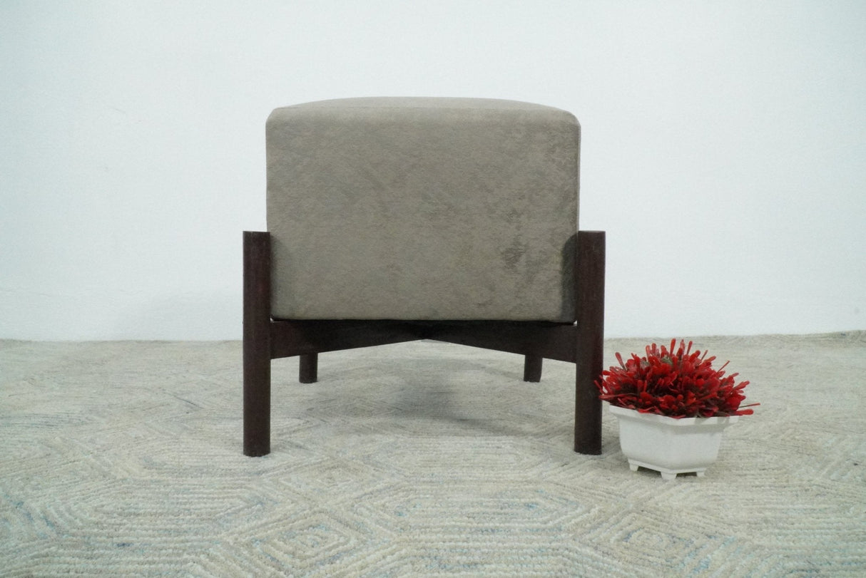 Luxury Velvet Handmade Slate Wooden Stool