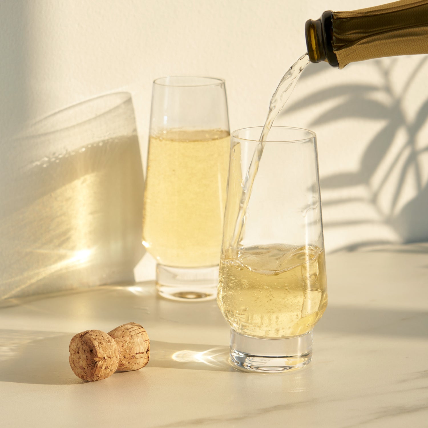Raye-weighted-stemless-champagne-flutes-viski®-Champagne-Glasses