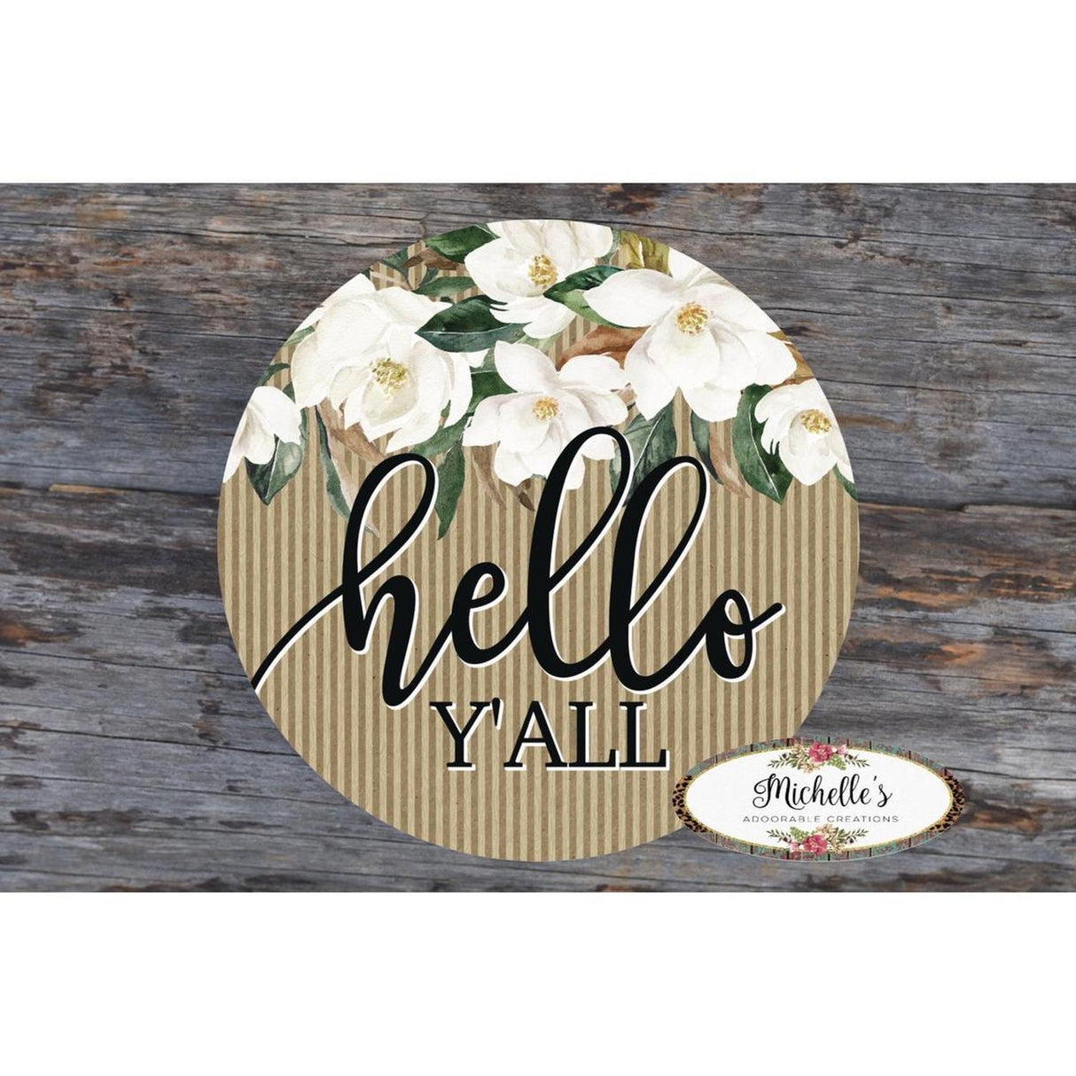 Magnolia Hello Yall Sign - Wreath Enhancement