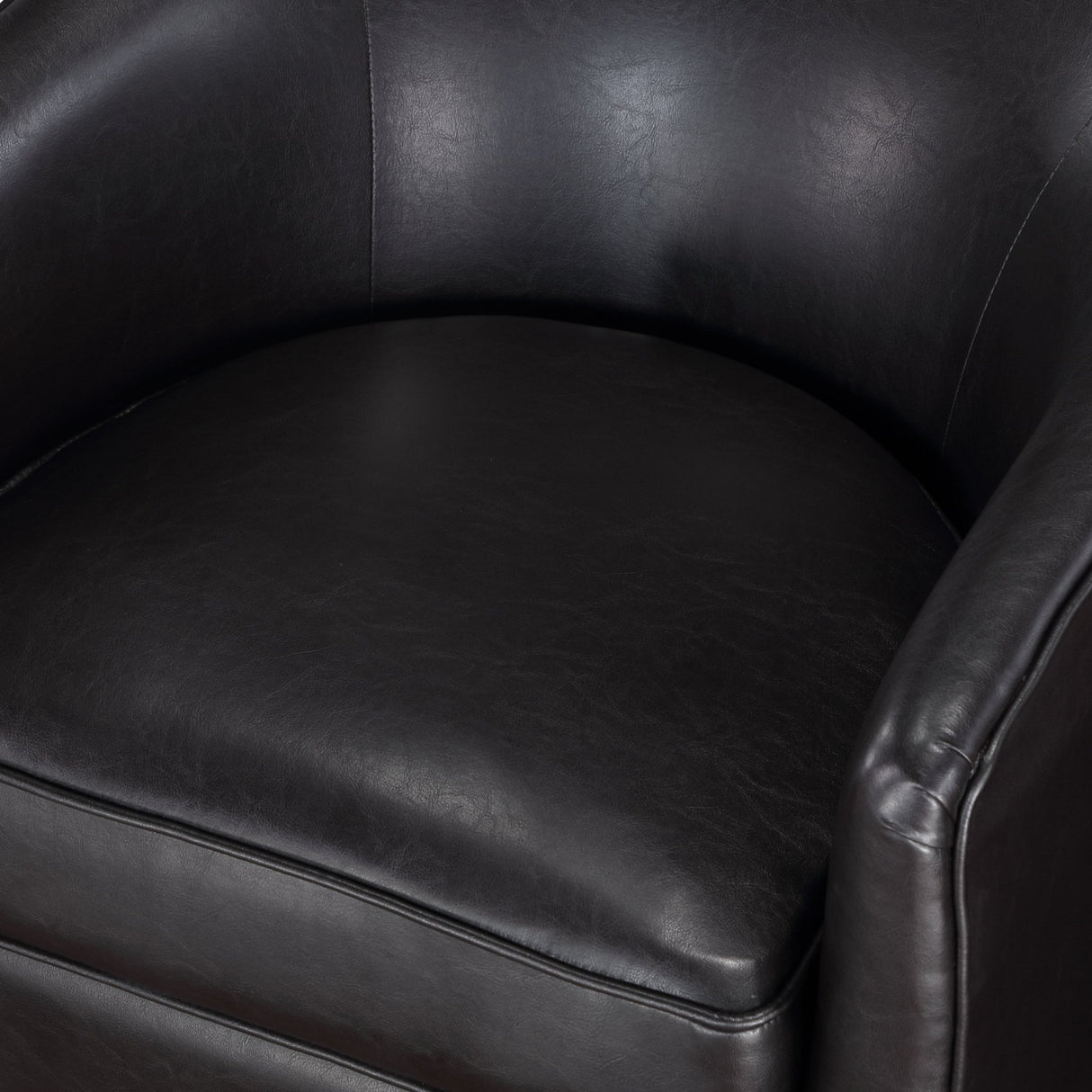 Maisy faux leather wood base barrel swivel chair - Tuesday Morning - Accent Chairs