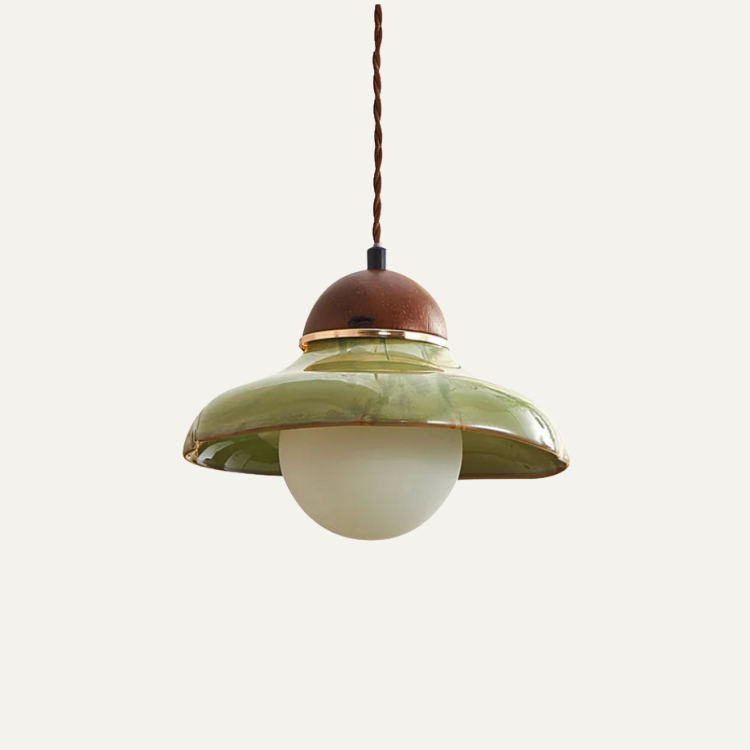 Modern Rustic Ceramic Dome Pendant Light