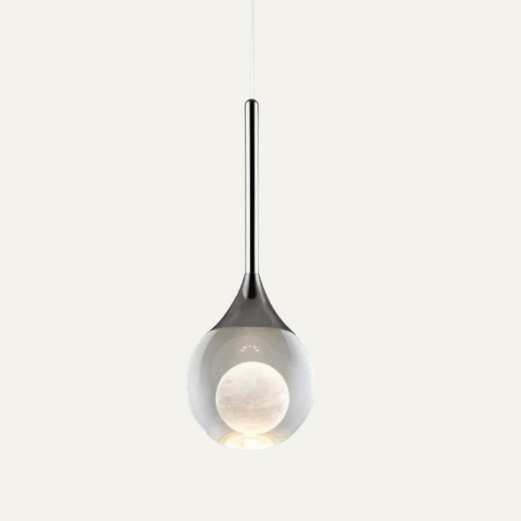 Minimalist Clear Glass Pendant Light Hanging Ceiling Fixture