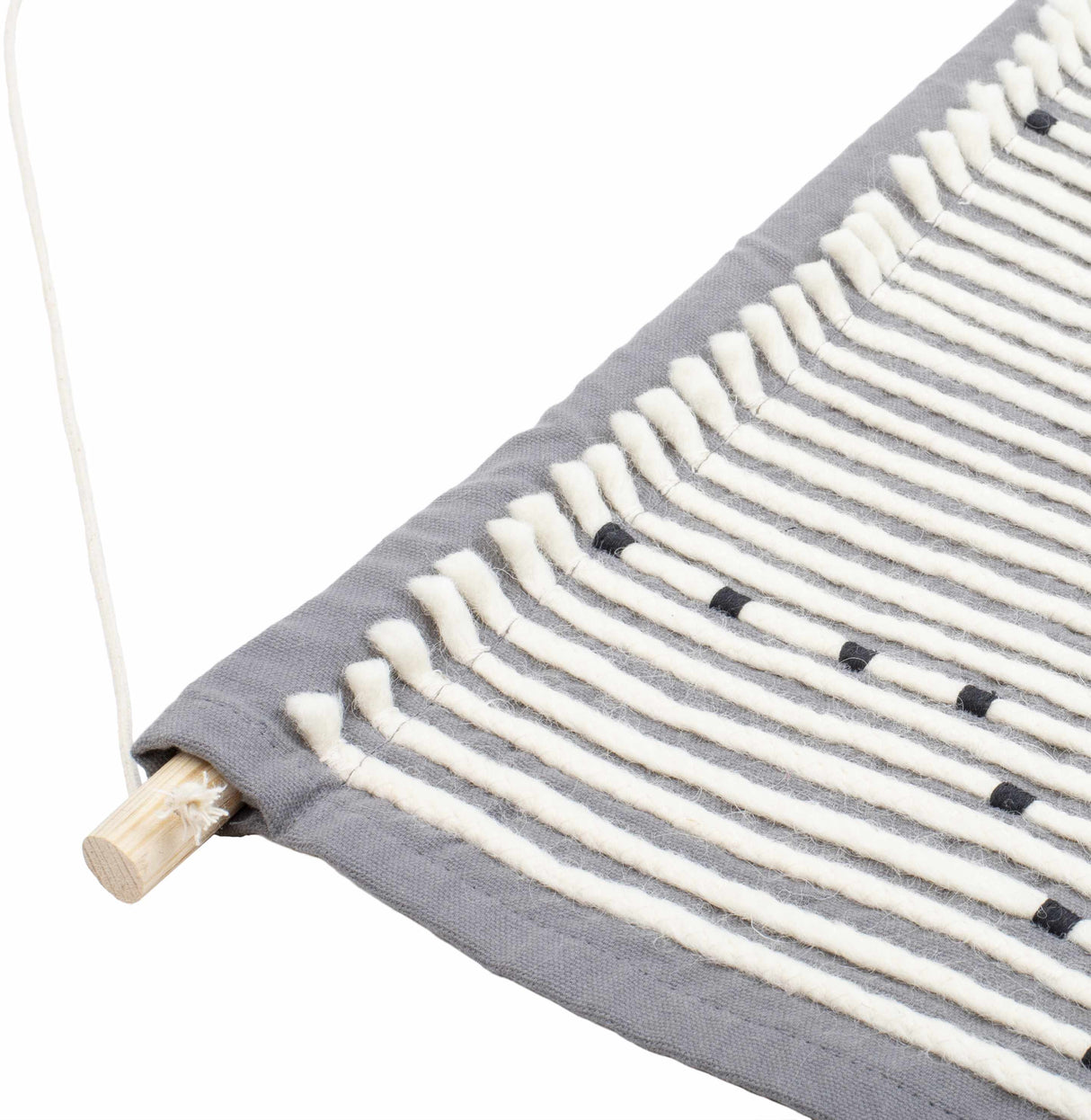 Mansura Gray and White Patterned Wall Hanging