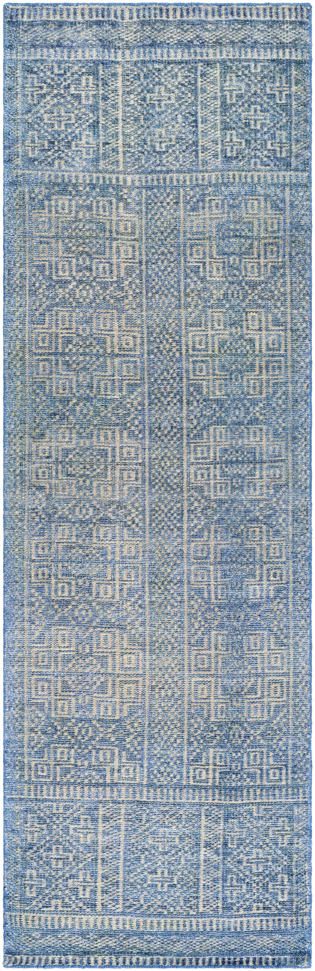 Meigs Blue Premium Viscose&Wool Rug - Clearance