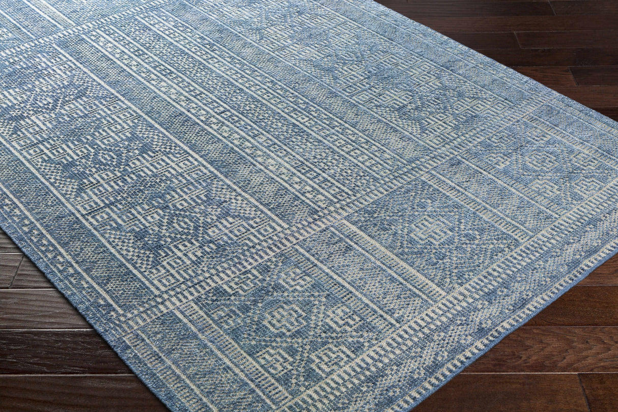 Meigs Blue Premium Viscose&Wool Rug - Clearance
